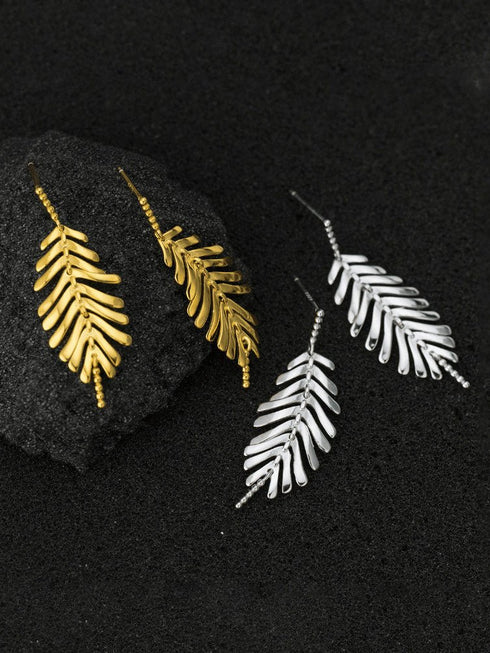 Cercei din argint Folia (Silver/Gold)